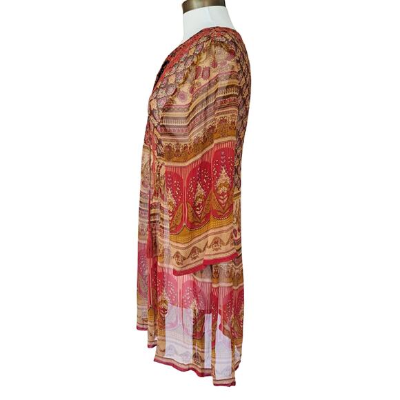 RAGA x Revolve Athena Tunic Mini Dress Embroidered Sheer Fall Floral Size Small - Picture 5 of 12